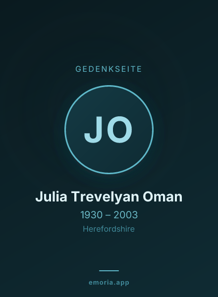 Gedenkportrait von Julia Trevelyan Oman