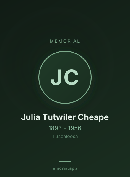 Memorial portrait of Julia Tutwiler Cheape