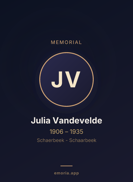 Memorial portrait of Julia Vandevelde