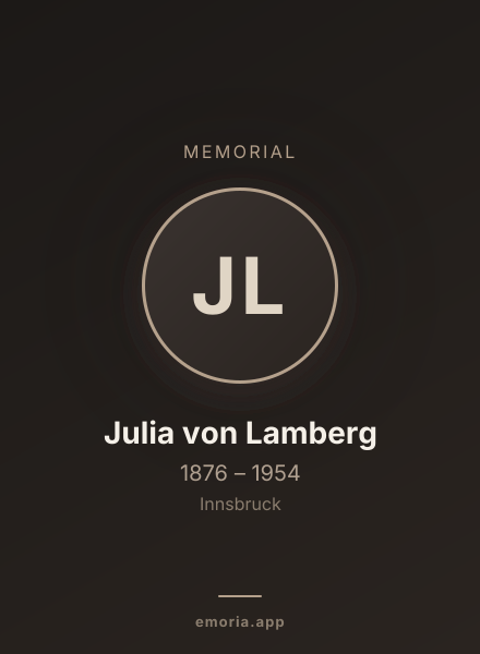 Memorial portrait of Julia von Lamberg