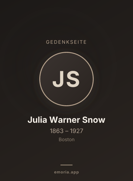 Gedenkportrait von Julia Warner Snow