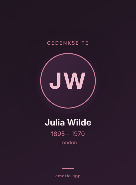 Gedenkportrait von Julia Wilde