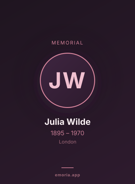 Memorial portrait of Julia Wilde