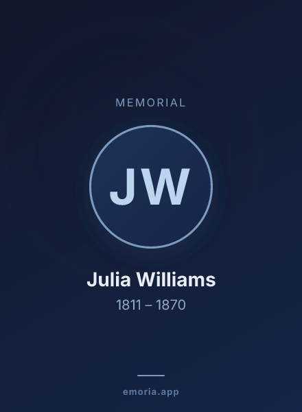 Memorial portrait of Julia Williams