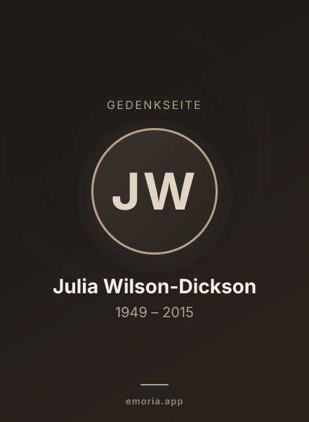 Gedenkportrait von Julia Wilson-Dickson