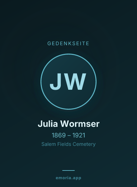 Gedenkportrait von Julia Wormser