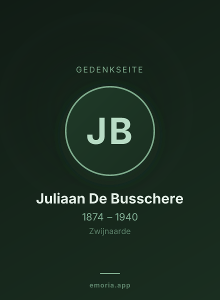 Gedenkportrait von Juliaan De Busschere