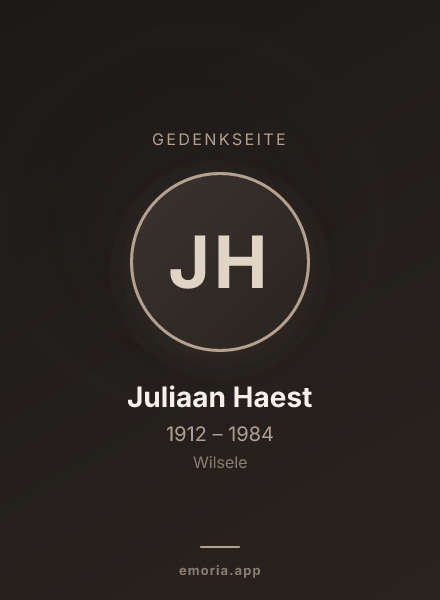 Gedenkportrait von Juliaan Haest