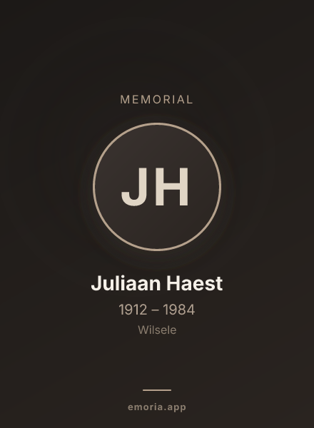 Memorial portrait of Juliaan Haest