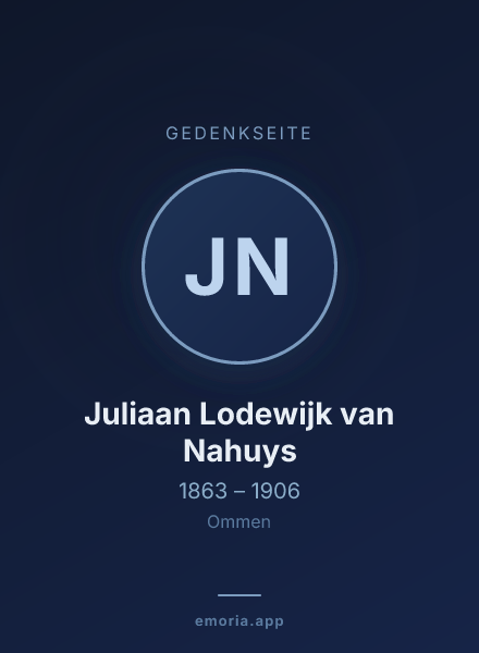 Gedenkportrait von Juliaan Lodewijk van Nahuys