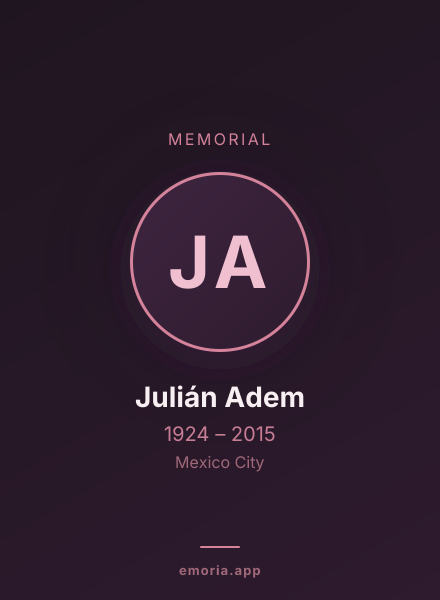 Memorial portrait of Julián Adem
