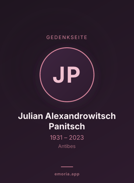 Gedenkportrait von Julian Alexandrowitsch Panitsch