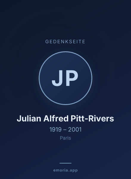 Gedenkportrait von Julian Alfred Pitt-Rivers