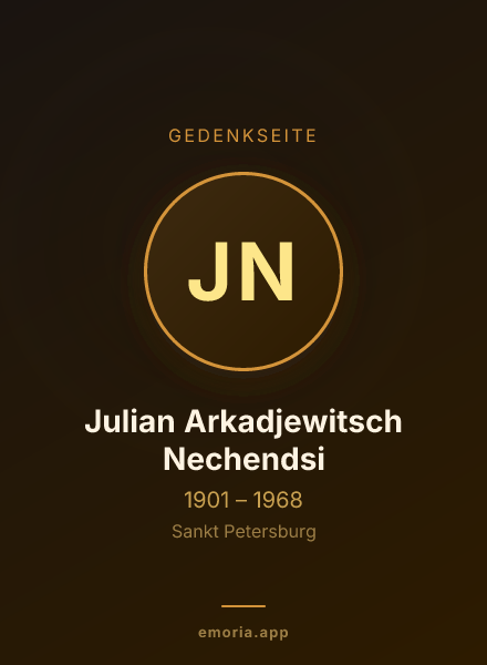 Gedenkportrait von Julian Arkadjewitsch Nechendsi