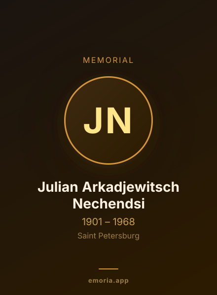 Memorial portrait of Julian Arkadjewitsch Nechendsi