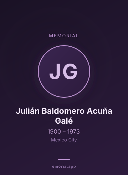 Memorial portrait of Julián Baldomero Acuña Galé