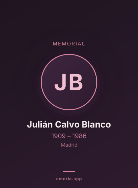 Memorial portrait of Julián Calvo Blanco