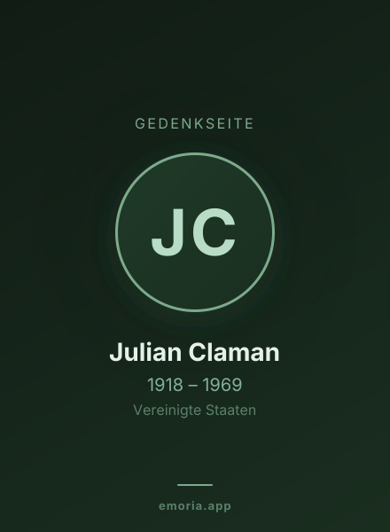 Gedenkportrait von Julian Claman