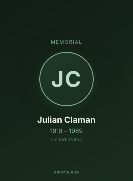Memorial portrait of Julian Claman
