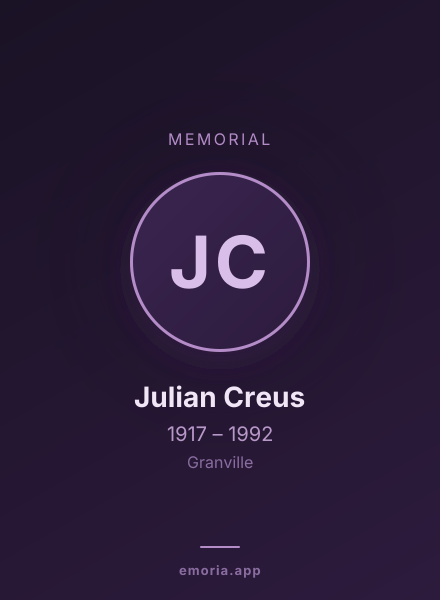 Memorial portrait of Julian Creus