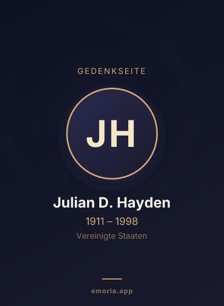 Gedenkportrait von Julian D. Hayden