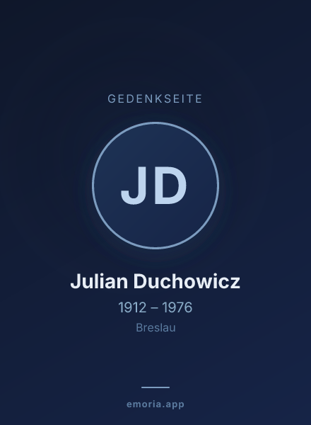 Gedenkportrait von Julian Duchowicz