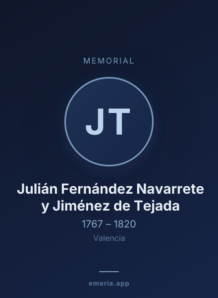 Memorial portrait of Julián Fernández Navarrete y Jiménez de Tejada