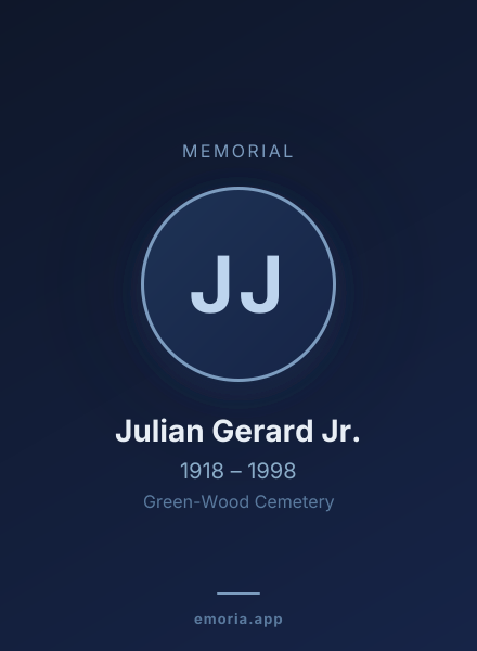 Memorial portrait of Julian Gerard Jr.
