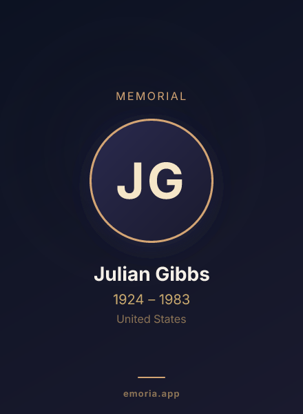 Memorial portrait of Julian Gibbs