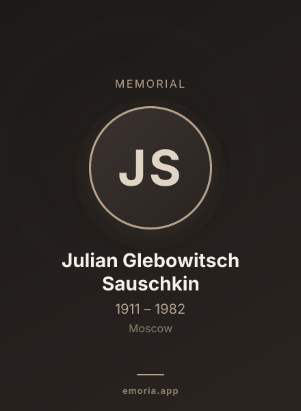 Memorial portrait of Julian Glebowitsch Sauschkin