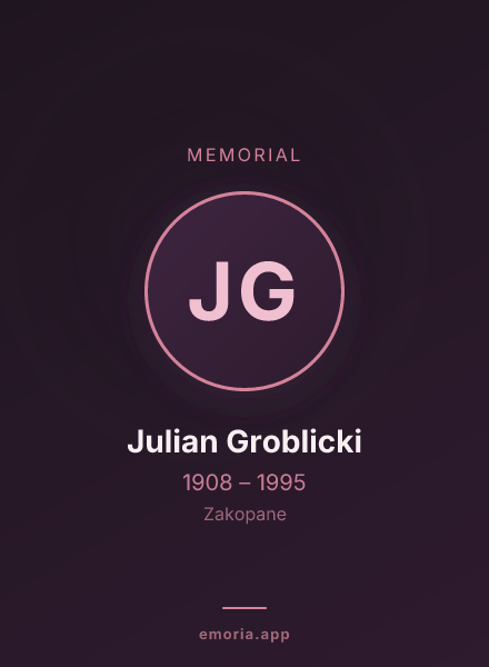 Memorial portrait of Julian Groblicki