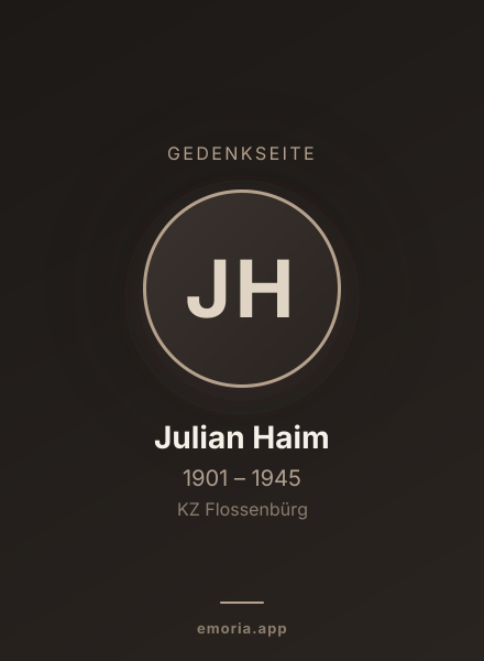 Gedenkportrait von Julian Haim