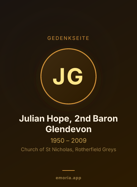 Gedenkportrait von Julian Hope, 2nd Baron Glendevon