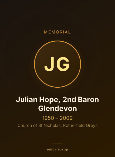 Memorial portrait of Julian Hope, 2nd Baron Glendevon