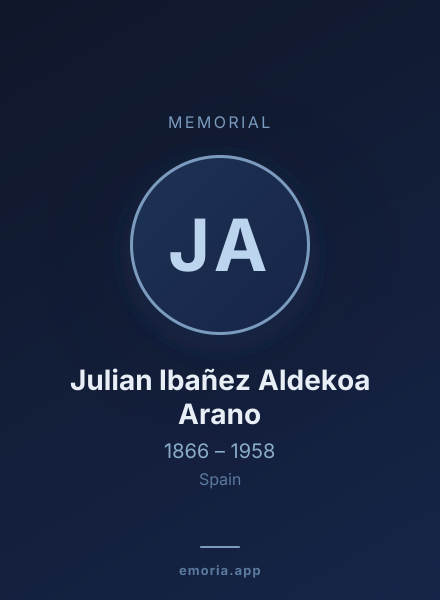 Memorial portrait of Julian Ibañez Aldekoa Arano