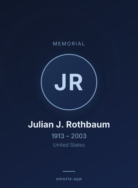 Memorial portrait of Julian J. Rothbaum