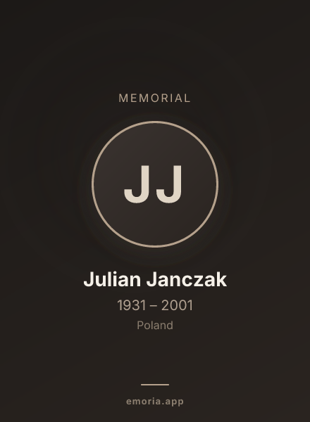 Memorial portrait of Julian Janczak
