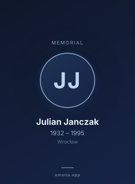 Memorial portrait of Julian Janczak