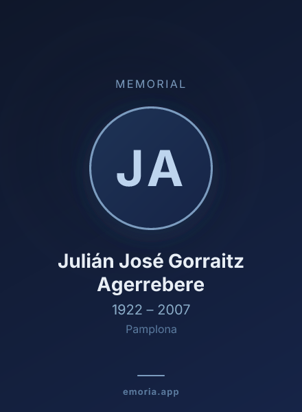 Memorial portrait of Julián José Gorraitz Agerrebere