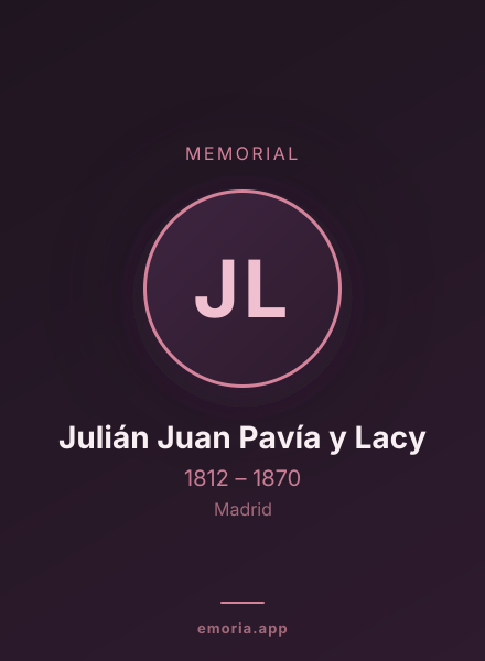 Memorial portrait of Julián Juan Pavía y Lacy