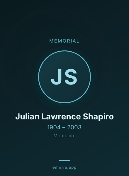 Memorial portrait of Julian Lawrence Shapiro