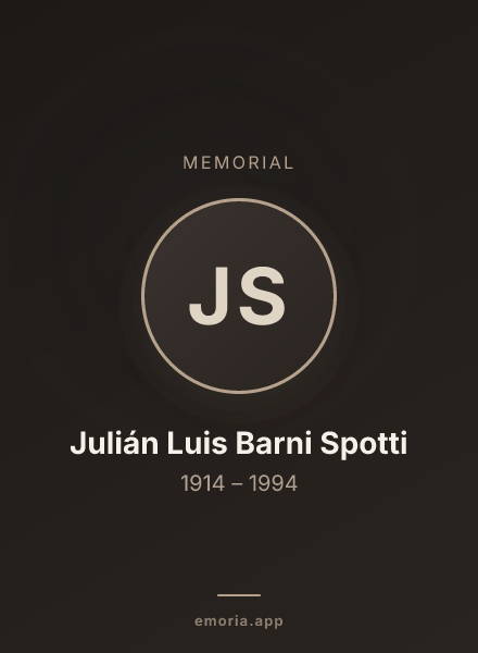 Memorial portrait of Julián Luis Barni Spotti