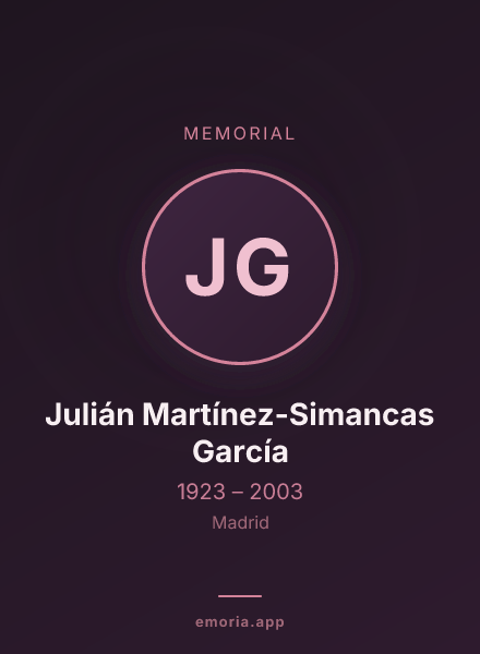 Memorial portrait of Julián Martínez-Simancas García
