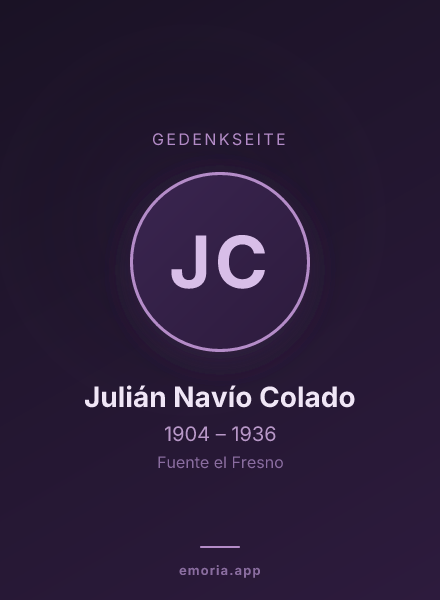 Gedenkportrait von Julián Navío Colado