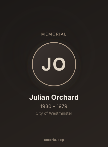 Memorial portrait of Julian Orchard