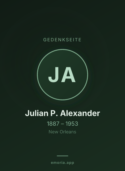 Gedenkportrait von Julian P. Alexander