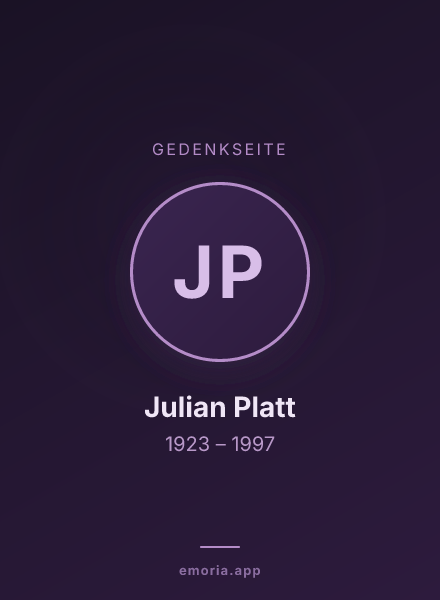 Gedenkportrait von Julian Platt