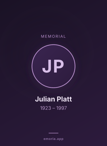 Memorial portrait of Julian Platt