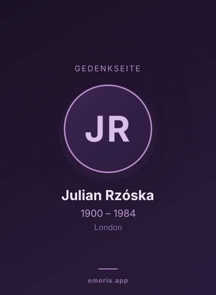 Gedenkportrait von Julian Rzóska