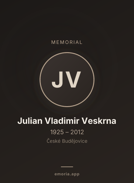 Memorial portrait of Julian Vladimir Veskrna